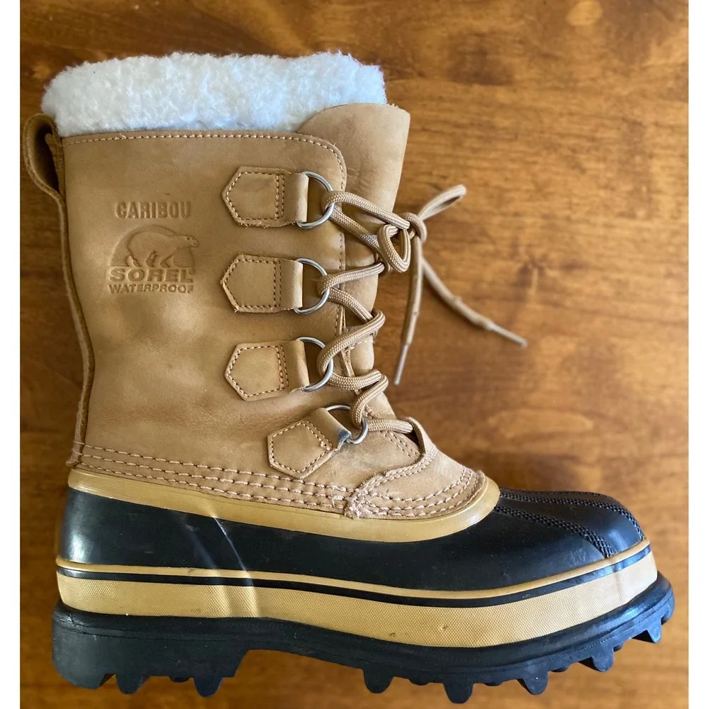 Sorel Caribou Waterproof Winter Snow Boots Buff Tan NL1005-280 Womens 6